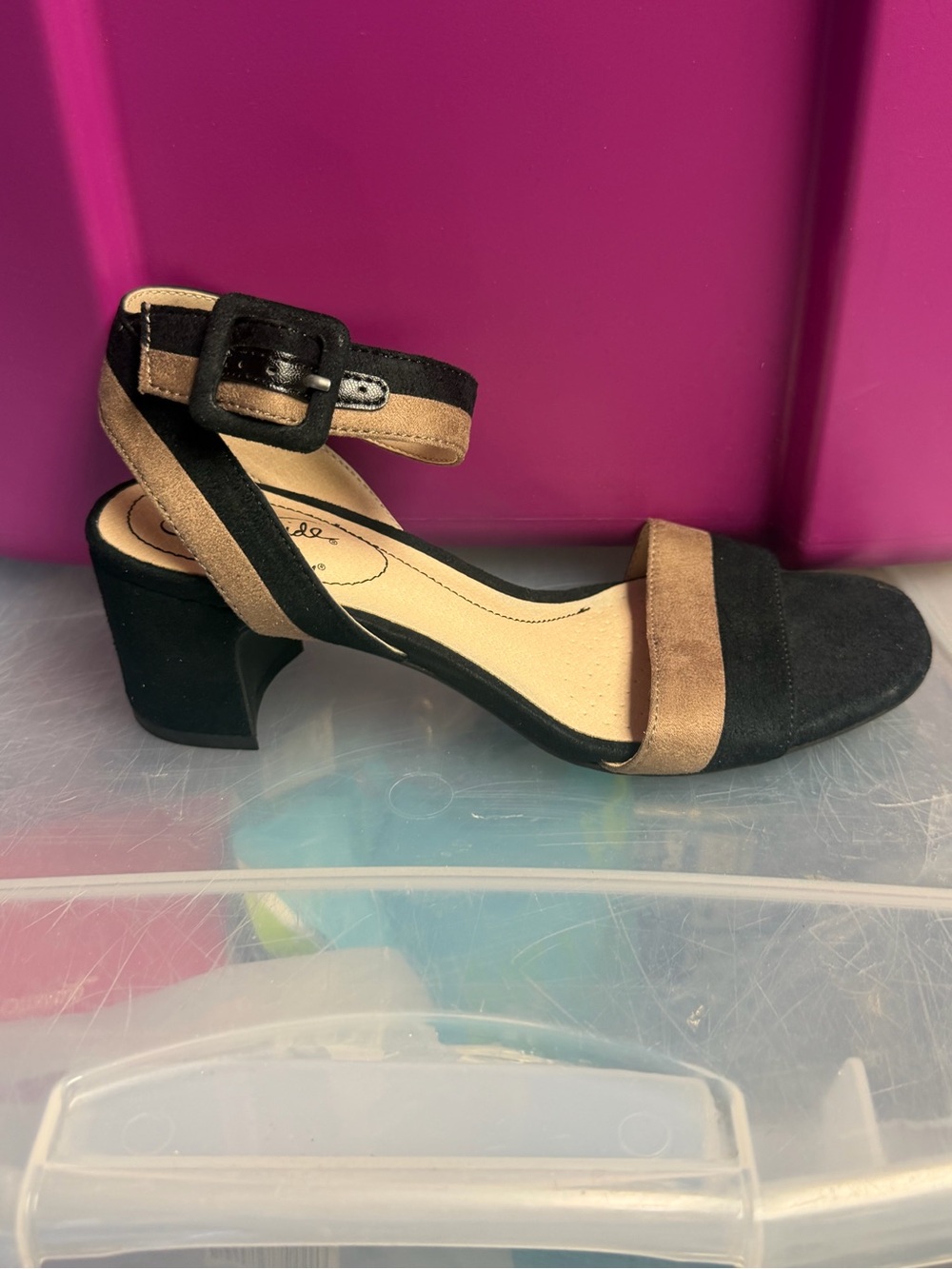 Lifestride Women’s Carnival Slingback Heeled Sandals Black Brown Size 6 W